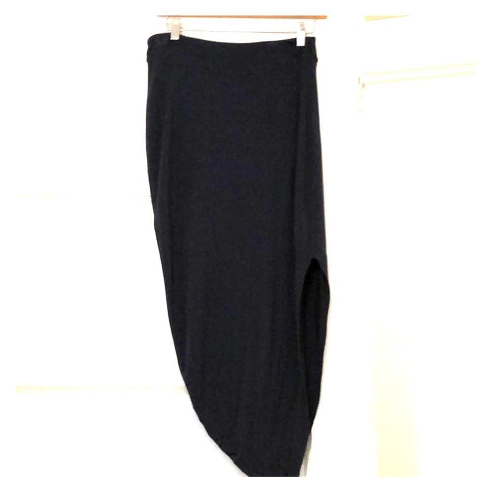 Bella Luxx Navy Asymmetrical long pencil skirt Sm